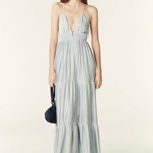 ba&sh Light Blue Pleated Maxi Dress